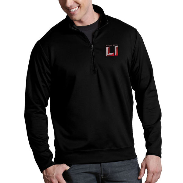 Antigua Super Bowl LI Leader 1/4-Zip Pullover Jacket - Black